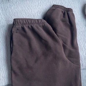 TNA Cozy Fleece Mega Sweatpants mocha brown, size small